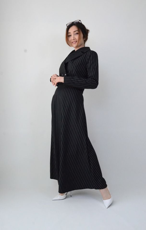 KLASİK CROP BLAZER (ÇİZGİLİ)