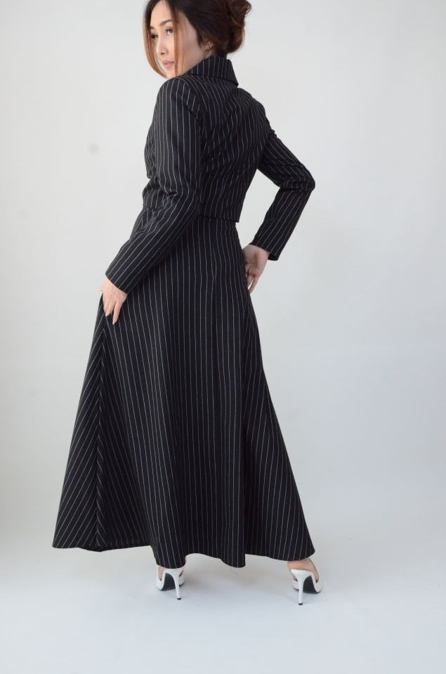 KLASİK CROP BLAZER (ÇİZGİLİ)