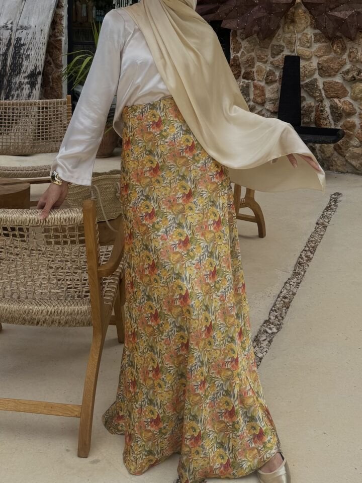 ETNİK DESEN SATEN ETEK