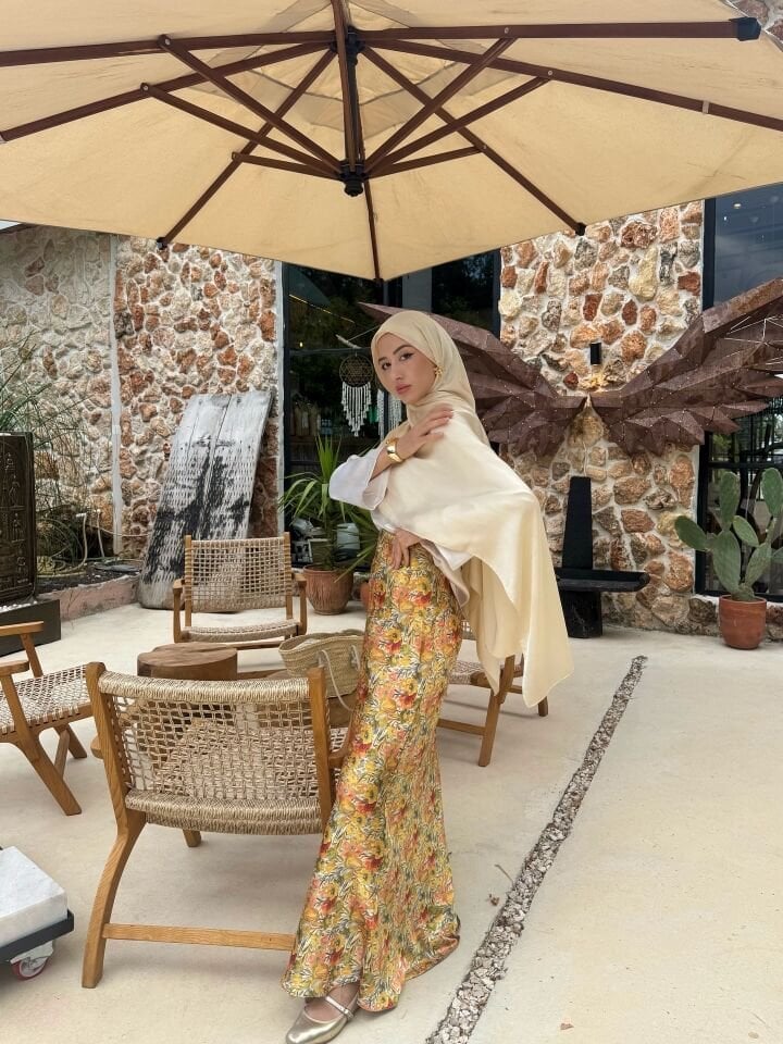 ETNİK DESEN SATEN ETEK