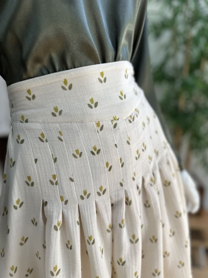 KORSAJ PİLİLİ MÜSLİN ETEK