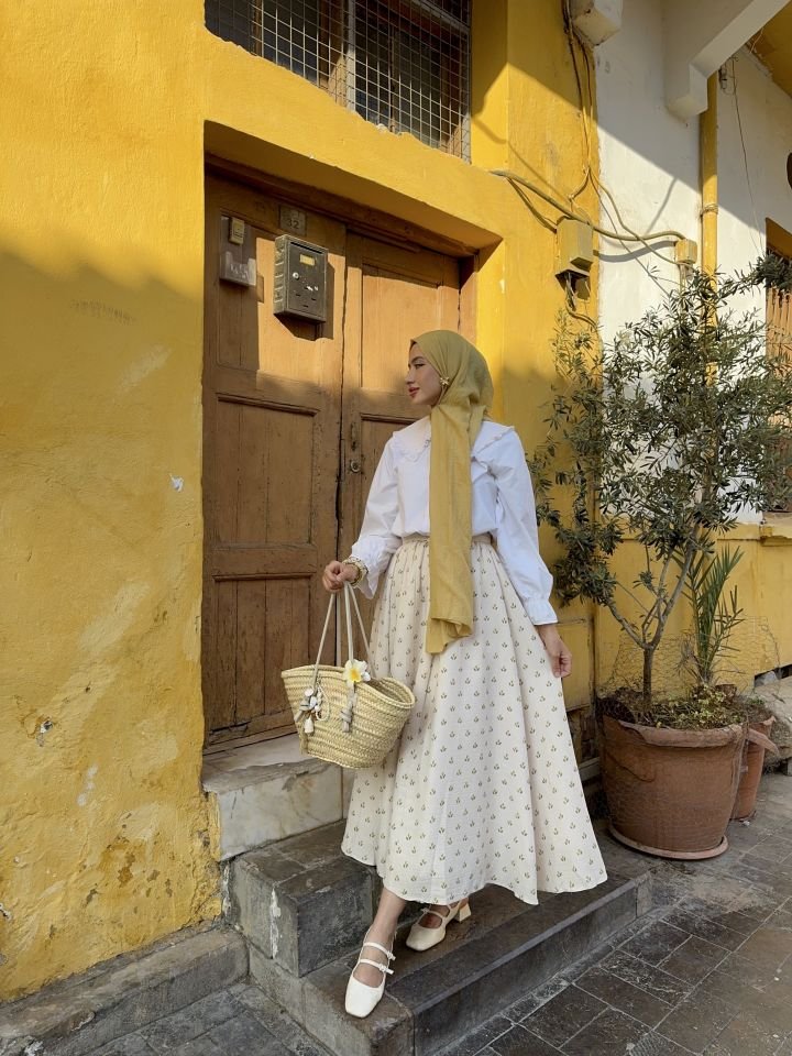 LASTİKLİ MÜSLİN KLOŞ ETEK