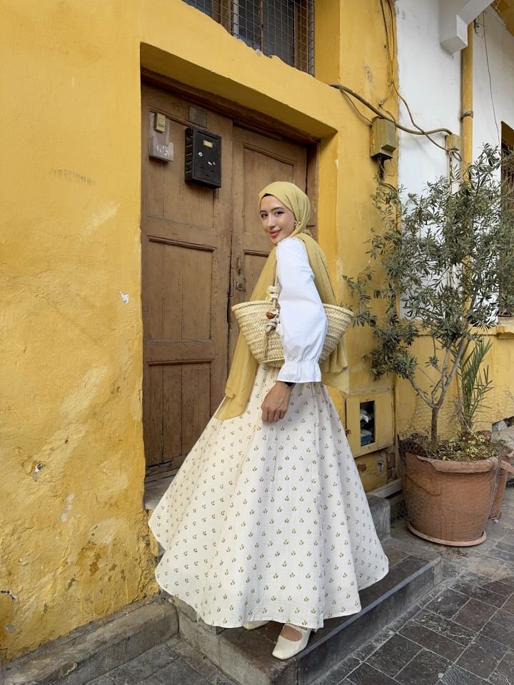 LASTİKLİ MÜSLİN KLOŞ ETEK