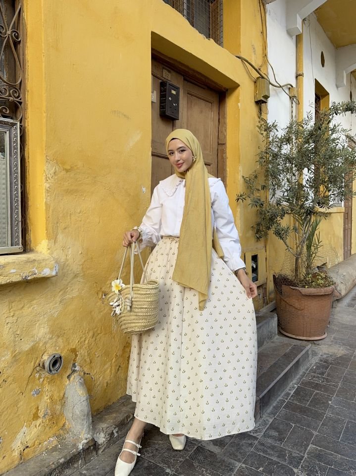 LASTİKLİ MÜSLİN KLOŞ ETEK